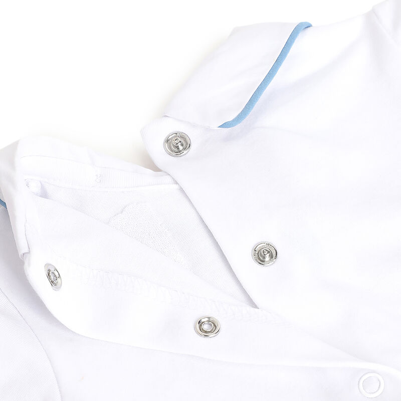 Boys White Checkered Short Sleeve Rompers image number 3